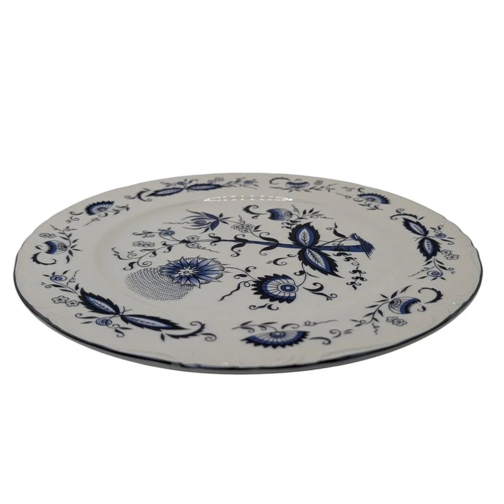 Vintage House of Prill Dinner Plate‎ Blue Onion Hand Painted Mid Century Modern
